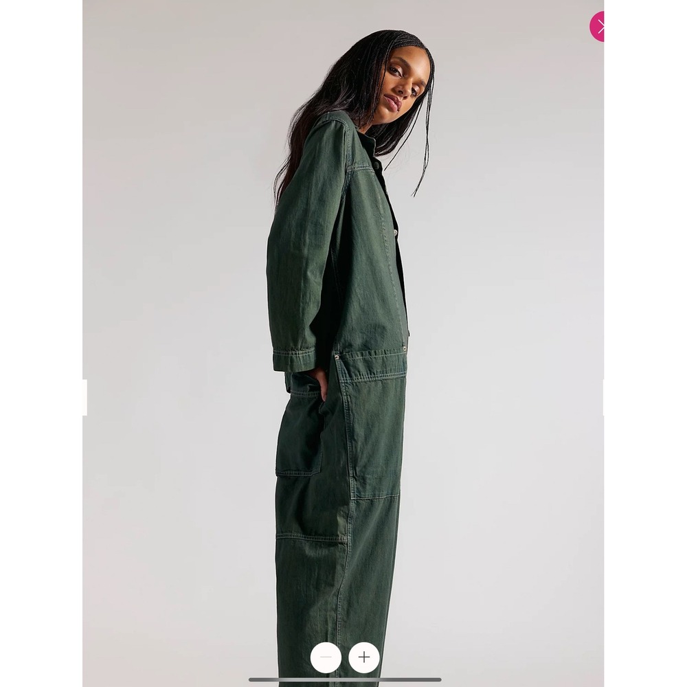 We The Free Margarita Jumpsuit Size S GREEN EVERGLADES - Picture 5 of 10